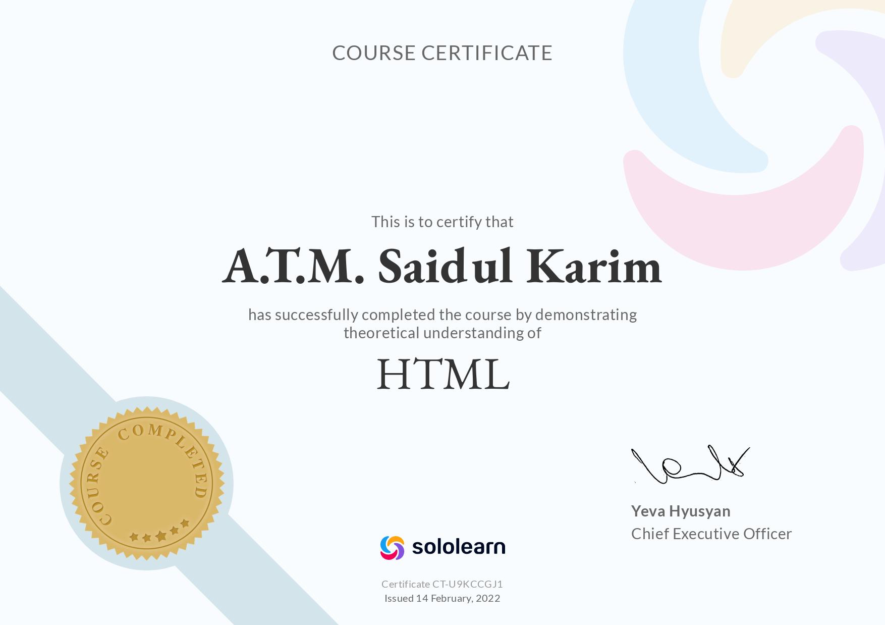 HTML, Sololearn