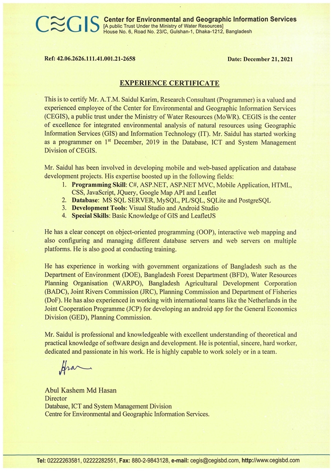 Research Consultant, CEGIS